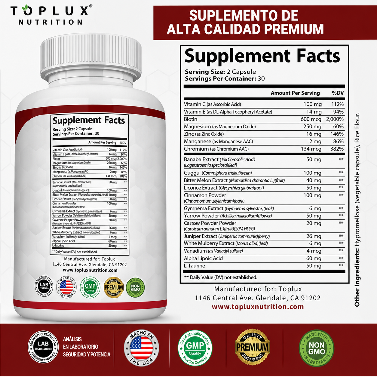 Blood Sugar Complex-Controla tu Azúcar en Sangre de Forma- 100% Natural