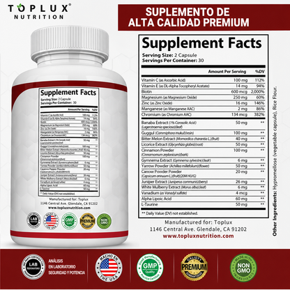 Blood Sugar Complex-Controla tu Azúcar en Sangre de Forma- 100% Natural