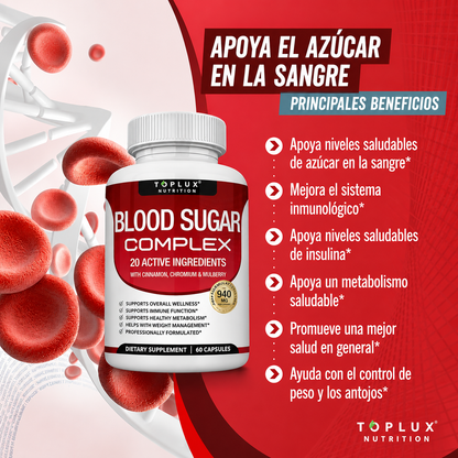 Blood Sugar Complex-Controla tu Azúcar en Sangre de Forma- 100% Natural