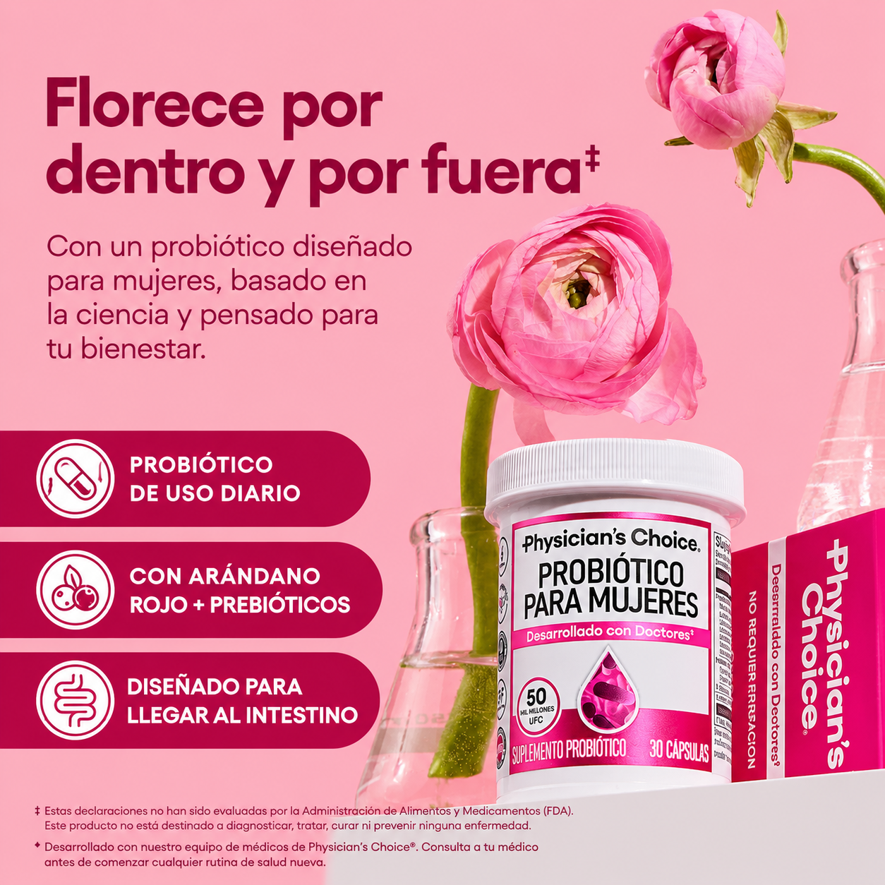 🌸 Physician's Choice- probioticos Vaginales para mujeres (50 Billones UFC)
