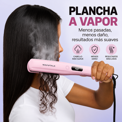 Plancha de pelo a vapor para menos daño