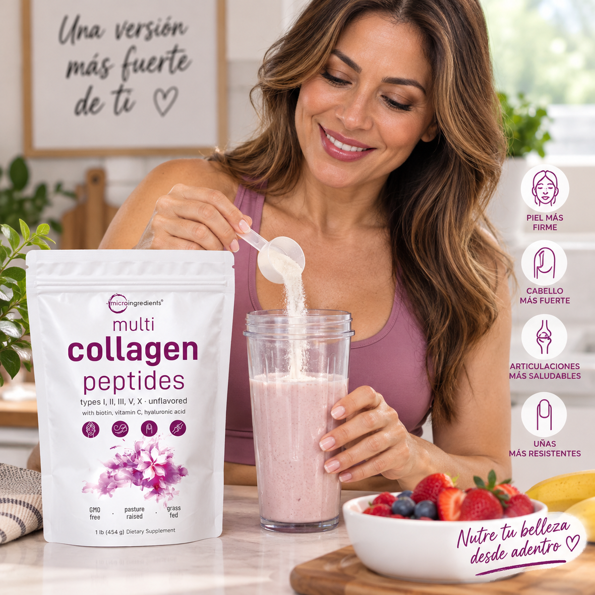 "Colágeno Multi Ingredients  5 Tipos, 1 Cucharada"